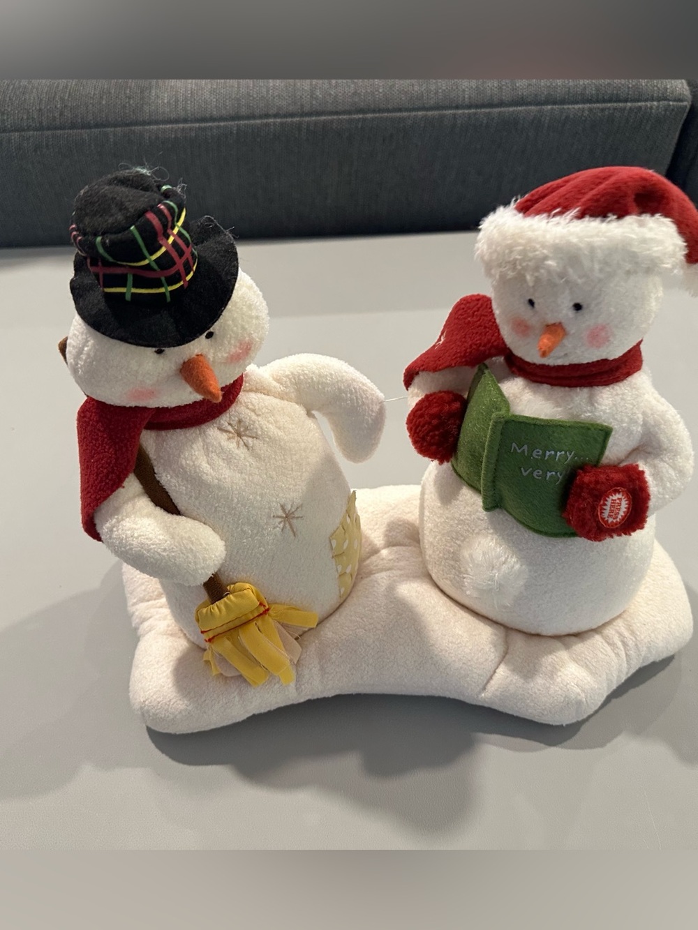 2003 Hallmark Snowman Jingle Pals Singing Pair Plush Animated Christmas